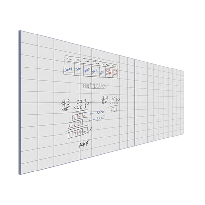 Lousa Quadro Branco Fórmica Modular Quadriculada Moldura de Alumínio Borderless