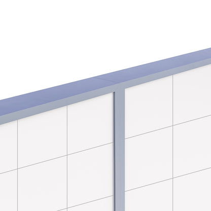 Lousa Quadro Branco Fórmica Modular Quadriculada Moldura de Alumínio Borderless