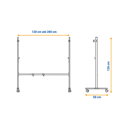 Suporte de Metal Móvel para Quadros e Lousas com Rodízio