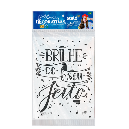 Placa Decorativa Frase Motivacional Brilhe do Seu Jeito