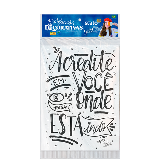 Placa Decorativa Frase Motivacional Acredite em Você